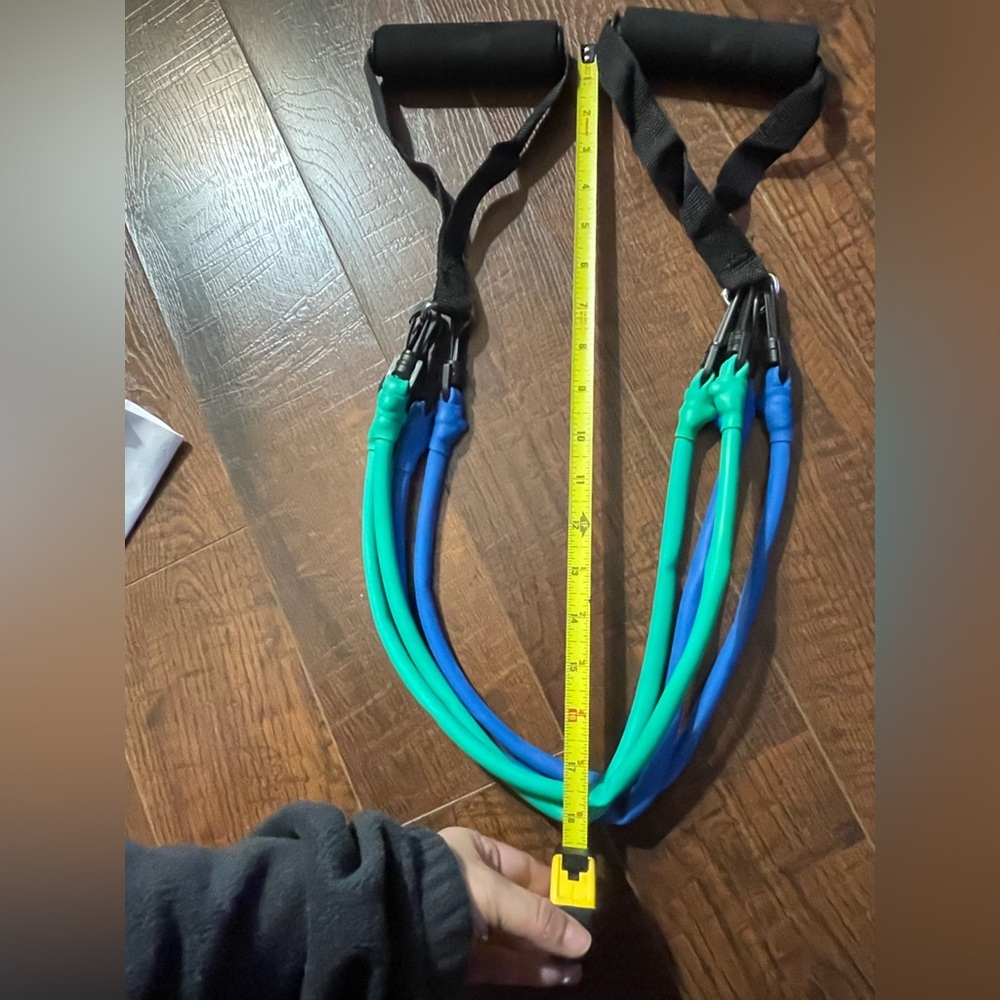 Urban Rebounding Resistance Exercise Bands W Handles & Carabiner Clips Workouts - Picture 8 of 15